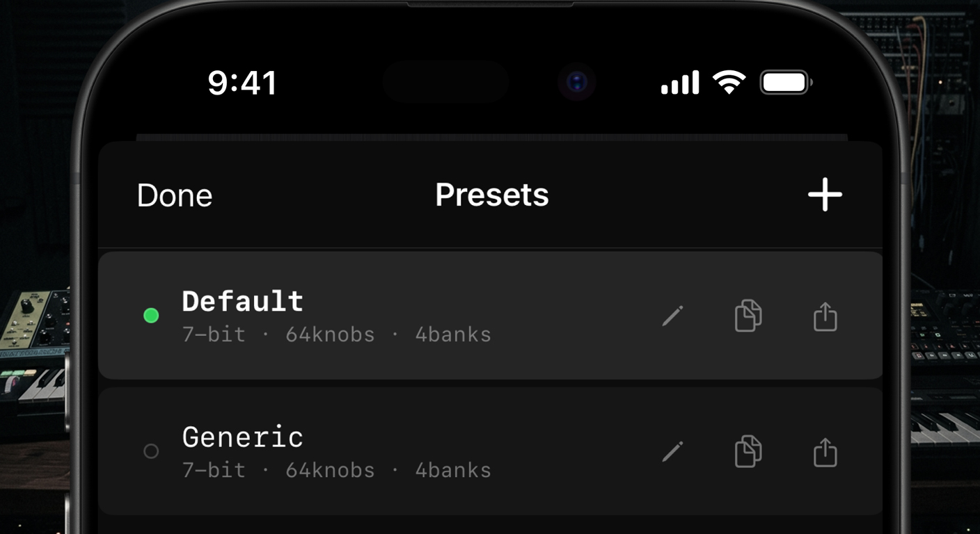 Preset management preview